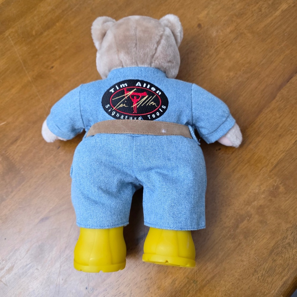 1990 Tim Allen Signature Tools Plush "Tool Bear" Toy with Outfit and Accessories - Picture 5 of 11